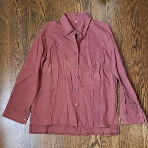 Maroon Button-Up Shirt